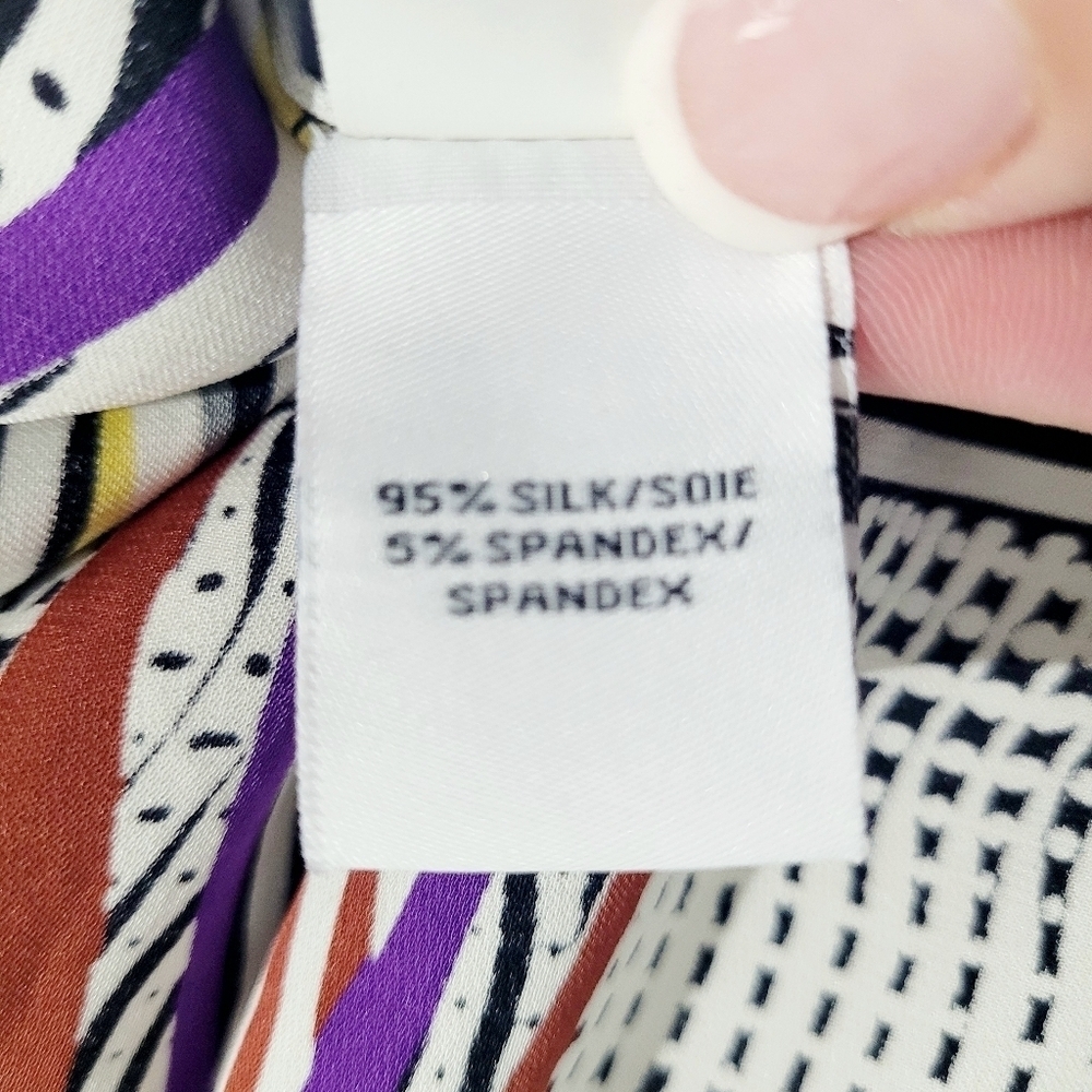 Diane von Furstenberg Silk Blend Shift Dress Women’s Size 6 Geometric Print - Picture 13 of 14